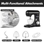 Kitchen in the box Stand Mixer, 6.5QT Electric Food Mixer, 10 Speeds 3-IN-1 Kitchen Mixer for Daily Use with Egg Whisk,Dough Hook,Flat Beater (Black)