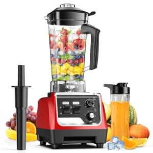 Blender, 1800W Powerful Countertop Blenders for Kitchen with 70oz Pitcher &20oz Travel Cup, 28000 RPM Blender for Smoothies, Ice Crushing, Frozen Drinks, Multiple Speeds with Pulse & Timer
