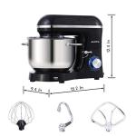 Aucma Stand Mixer,6.5-QT 660W 6-Speed Tilt-Head Food Mixer, Kitchen Electric Mixer with Dough Hook, Wire Whip & Beater (6.5QT, Black) (Renewed)