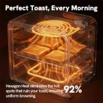 VAL CUCINA 6-in-1 Air Fryer Toaster Oven Combo, Compact 12.7 QT Small Countertop Convection Oven, Fits 9" Pizza & 4 Toast, Hexagon Hybrid Heating, Enamel Baking Pan