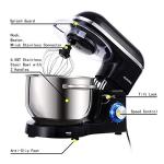 Aucma Stand Mixer,6.5-QT 660W 6-Speed Tilt-Head Food Mixer, Kitchen Electric Mixer with Dough Hook, Wire Whip & Beater (6.5QT, Black) (Renewed)