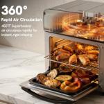 VAL CUCINA 6-in-1 Air Fryer Toaster Oven Combo, Compact 12.7 QT Small Countertop Convection Oven, Fits 9" Pizza & 4 Toast, Hexagon Hybrid Heating, Enamel Baking Pan