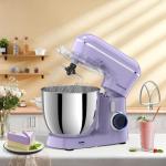 Honinst Stand Mixer, 6.5QT 10-Speed Tilt-Head Electric Stand Mixer, 3-In-1 Kitchen Mixer with Bowl, Dough Hook, Whisk and Beater, Food Mixer for Baking, Cake and Most Home Cooks, Purple