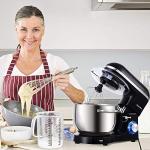 Aucma Stand Mixer,6.5-QT 660W 6-Speed Tilt-Head Food Mixer, Kitchen Electric Mixer with Dough Hook, Wire Whip & Beater (6.5QT, Black) (Renewed)