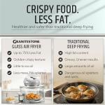 Big Boss 16Qt Large Glass Air Fryer Non Toxic – Family Sized Large Halogen Oven Cooker with 3 Cooking Sections, Stainless Steel Racks, French Fries, Chicken, No Preheat, Self Cleaning, Dishwasher Safe