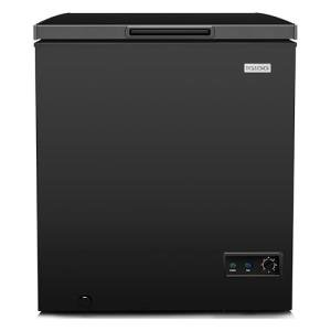 Igloo 5.0 Cu. Ft. Chest Freezer With Removable Basket, Free-Standing Door Temperature Ranges From -10 to 10 F, Front Defrost Water Drain, Perfect for Homes, Garages, Basements, RVs, Black