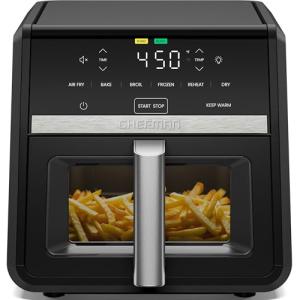 Chefman Air Fryer 9 Qt | TurboFry 7-in-1 High-Powered 450°F Cooking for Crispier and Even Results | XL Basket with Viewing Window | Air Fry, Bake, Broil, Reheat, Dehydrate, Defrost, Keep Warm