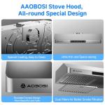 AAOBOSI Range Hood 30 inch Under Cabinet,800-CFM Gesture Sensing/Touch Control/Motor Upgrade Low Noise,3 Speed Range Hood with LED Lights Exhaust Fan, Stainless Steel Kitchen Vent Hood