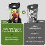 Juicer Machines,Fretta Cold Press Juicer Machines with American-Sourced PCTG Material,Fit Whole Fruits & Vegetables,Easy to Clean,Truly BPA-Free,Classic Black