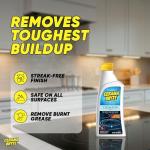 Cerama Bryte Glass Cooktop and Stove Top Cleaner Combo Kit - Includes Cleaning Tool, Razor, Scraper and 3 Pads to Remove Tough Stains - Use on Gas, Electric, Ceramic Surfaces, 10 Ounces, 6 Piece