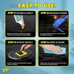 Cerama Bryte Glass Cooktop and Stove Top Cleaner Combo Kit - Includes Cleaning Tool, Razor, Scraper and 3 Pads to Remove Tough Stains - Use on Gas, Electric, Ceramic Surfaces, 10 Ounces, 6 Piece