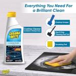 Cerama Bryte Glass Cooktop and Stove Top Cleaner Combo Kit - Includes Cleaning Tool, Razor, Scraper and 3 Pads to Remove Tough Stains - Use on Gas, Electric, Ceramic Surfaces, 10 Ounces, 6 Piece