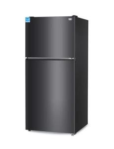 BLACK+DECKER 20.1 Cu. Ft. Top Mount Refrigerator with Ice Maker, 2-Door Refrigerator with Top Freezer, Freezer with Icemaker and Adjustable Temperature Control, ENERGY STAR, BR2010JIMB, Black