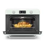 SMEG COF01Countertop Combi Oven - Multi-Function Grill, Air Fry, Steam, Bake, Convection, Defrost, and Warm, 10 Cooking Functions - Made In Italy (Pastel Green)