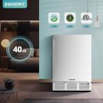 EUHOMY 24 Inch Beverage Refrigerator, Built-in and Freestanding Beverage Cooler 180 Can, Under Counter Beverage Fridge with Stainless Steel Door, Outdoor Refrigerator for Soda, Beer, Wine