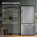 Kenmore 31" Bottom Freezer Refrigerator - Ice Maker, Adjustable Shelving, Crispers Drawers, LED Lighting, ENERGY STAR Certified, 22.3 cu. ft. Capacity, Fingerprint Resistant Stainless Steel