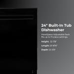 Kenmore 24" Built-In Stainless Steel Tub Dishwasher with EasyFlex 3rd Rack, SmartWash, UltraWash Plus, TurboDry, MoreSpace Plus Adjustable Rack, Energy Star Certified, Black