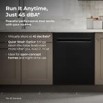 Kenmore 24" Built-In Stainless Steel Tub Dishwasher with EasyFlex 3rd Rack, SmartWash, UltraWash Plus, TurboDry, MoreSpace Plus Adjustable Rack, Energy Star Certified, Black