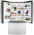GE GYE22GYNFS 36" French Door Counter Depth Refrigerator with 22.1 cu. ft. Total Capacity Space Saving Ice Maker Showcase LED Lighting in Stainless Steel
