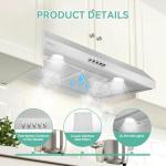 36 Inch Under Cabinet Range Hood | 700 CFM Stainless Steel | Convertible Ducted/Ductless | Washable Grease Filters | 3 Speed Fan | LED Lighting | Includes Charcoal Filters - Kendraja