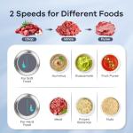 GANIZA Food Processors, Electric Food Chopper with Meat Grinder & Vegetable Chopper - 2 Bowls (8 Cup+8 Cup) with Powerful 450W Copper Motor - Includes 2 Sets of Bi-Level Blades (Grey)