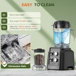 Blender with Self-Cleaning & Dry Grinder - 1400W Professional Blender for Smoothies and Ice Crushing, Dishwasher Safe 68oz Jar, Includes 27oz Mill for Spices & Coffee, Black