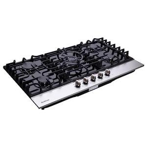 36 Inch Gas Cooktop DT5189A Tempered Glass Built-in Stovetop, 5 High Efficiency Burners LPG/NG Convertible Stove Top Dual Fuel Hob (Black)