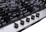 36 Inch Gas Cooktop DT5189A Tempered Glass Built-in Stovetop, 5 High Efficiency Burners LPG/NG Convertible Stove Top Dual Fuel Hob (Black)