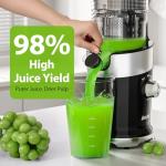 Cold Press Juicer Fits Whole Fruits, Aeitto Masticating Juicer Machines with Wide Feed Chute, Juice Extractor Machine Easy to Clean, High Juice Yield, Easy to Assemble, Self Feeding