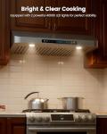JOCO 30 Inch Under Cabinet Range Hood, 900 CFM Stainless Steel Kitchen Vent Hood, 4-Speed Gesture/Touch/Remote Control C01-30G