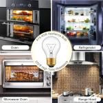 Appliance Oven Light Bulb, High Temp 300 °C Resistant,（2 Pack） A15/E26/120V/40 Watt Appliance Replacement Bulb for Refrigerator Over Stove Microwave Range Hood,Warm White