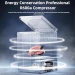 Antarctic Star 3.5 Cu.ft Chest Freezer 6.8℉to -4℉with Removable Basket Free Standing Top open Door Compact Freezer with Adjustable Temperature Defrost Water Drain/Power Saving Black