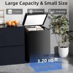 Antarctic Star 3.5 Cu.ft Chest Freezer 6.8℉to -4℉with Removable Basket Free Standing Top open Door Compact Freezer with Adjustable Temperature Defrost Water Drain/Power Saving Black