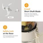 Sunvivi 250W Blender and Food Processor, 4 in 1 Electric Food Chopper for Grinding Meat, Peeling Garlic & Juicing, Variable Speed with 1.5L Glass Bowl & 2 Cups (0.4L+0.2L)