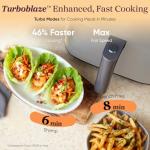 Cosori 9-in-1 TurboBlaze Air Fryer 6 Qt, Premium Ceramic Coating, 90°–450°F, Precise Heating for Even Results, Air Fry, Roast, Bake, Broil, Dry, Frozen, Proof, Reheat, Keep Warm, 120V, Light Gray