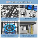 KOXKING 30 Inch Gas Cooktop, 5 Burner Dual Fuel Built-in Stove Top, Stainless Steel Propane/Natural Gas Cooktop with Thermocouple Protection, NG/LPG Convertible for Safe & Efficient Cooking