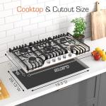 KOXKING 30 Inch Gas Cooktop, 5 Burner Dual Fuel Built-in Stove Top, Stainless Steel Propane/Natural Gas Cooktop with Thermocouple Protection, NG/LPG Convertible for Safe & Efficient Cooking