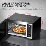 TOSHIBA P05 Combo Countertop Microwave Oven, with 2.4-Inch Color Screen, Origin Inverter Technology, Smart Sensor, Compatible with Alexa, 1100W, Air Fryer, 1.3 Cu.Ft, Silver