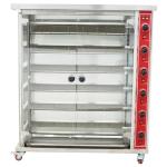 WYDDDARY 6-Roller Vertical LPG Gas Chicken Roaster Oven Commercial Stainless Steel Rotary Chicken Rotisserie Machine Adjustable Firepower with Six Burners Six Brochettes 110V