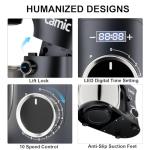 Camic Stand Mixer, 4.2QT+5.3QT Two bowls Electric Food Mixer, 10 Speeds with Digital setting 3-IN-1 Kitchen Mixer for Baking Cakes Cookie Bread Salad with Egg Whisk,Dough Hook,Flat Beater (Grey)