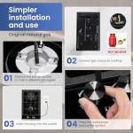 Ignivra Gas Cooktop 2 Burner,12000W Built-in Gas Stove, Black Crystal Tempered Glass Propane Cooktop, 20.08x12.2" Top Propane Stove Indoor LPG/NG Dual Fuel Hob for Apartment Kitchen RV