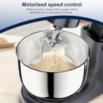 Camic Stand Mixer, 4.2QT+5.3QT Two bowls Electric Food Mixer, 10 Speeds with Digital setting 3-IN-1 Kitchen Mixer for Baking Cakes Cookie Bread Salad with Egg Whisk,Dough Hook,Flat Beater (Grey)