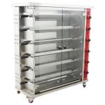 WYDDDARY 6-Roller Vertical LPG Gas Chicken Roaster Oven Commercial Stainless Steel Rotary Chicken Rotisserie Machine Adjustable Firepower with Six Burners Six Brochettes 110V