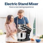 VIVOHOME 4.75 Quart Stand Mixer, 8 Speed Kitchen Electric Food Mixer, Household Stand Mixer for Baking, Cake, Bread with Beater, Dough Hook, Wire Whip and Egg Separator, Black