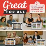 Gourmia French Door Air Fryer Oven - 37 Qt Large Capacity Convection Toaster Oven, FryForce 360°, Digital Display, 12 Cooking Presets, Dehydrate, Fits 13” Pizza, Dishwasher-Safe, Stainless Steel