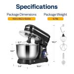 VIVOHOME 4.75 Quart Stand Mixer, 8 Speed Kitchen Electric Food Mixer, Household Stand Mixer for Baking, Cake, Bread with Beater, Dough Hook, Wire Whip and Egg Separator, Black
