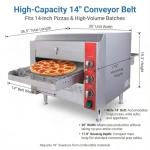 EASYROSE CPO14D 3600W 240V 60HZ Countertop Pizza Commercial Conveyor Oven with 14″ BELT