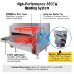 EASYROSE CPO14D 3600W 240V 60HZ Countertop Pizza Commercial Conveyor Oven with 14″ BELT