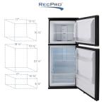 RecPro Everchill 10.7 Cu Ft 12V RV Refrigerator with Freezer | Black Finish | Dual Swing Glass Doors | Independent Temp Controls | Frost Free | Vibration Protection