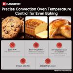 Hauswirt Air Fryer Toaster Oven, 42 Qt Extra Large Countertop Convection Oven, Dual NTC Precise Control for Even Browning, Split Screen Color Display with 8 Presets & Smart Timer